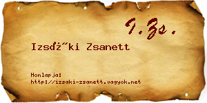 Izsáki Zsanett névjegykártya